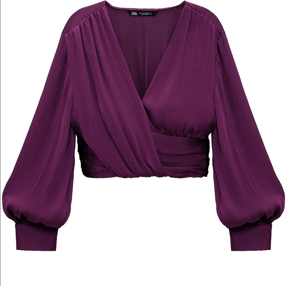 ZARA KNOTTED SURPLICE TOP